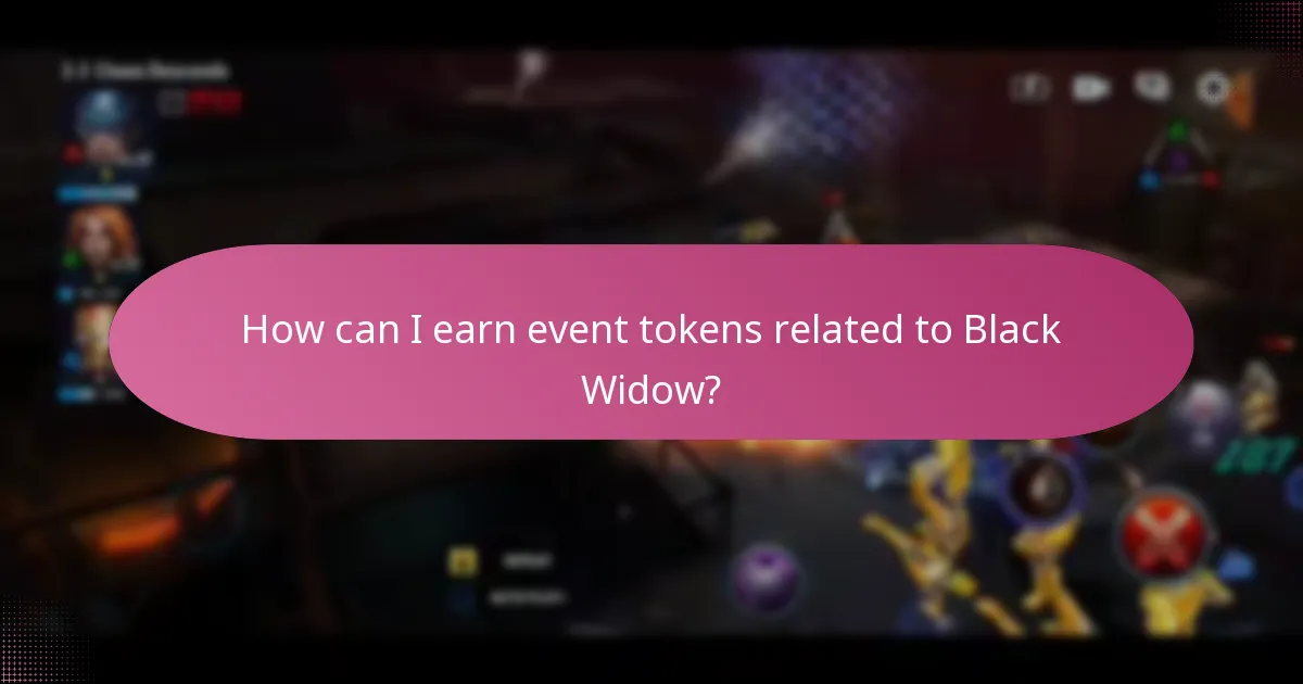 How can I earn event tokens related to Black Widow?