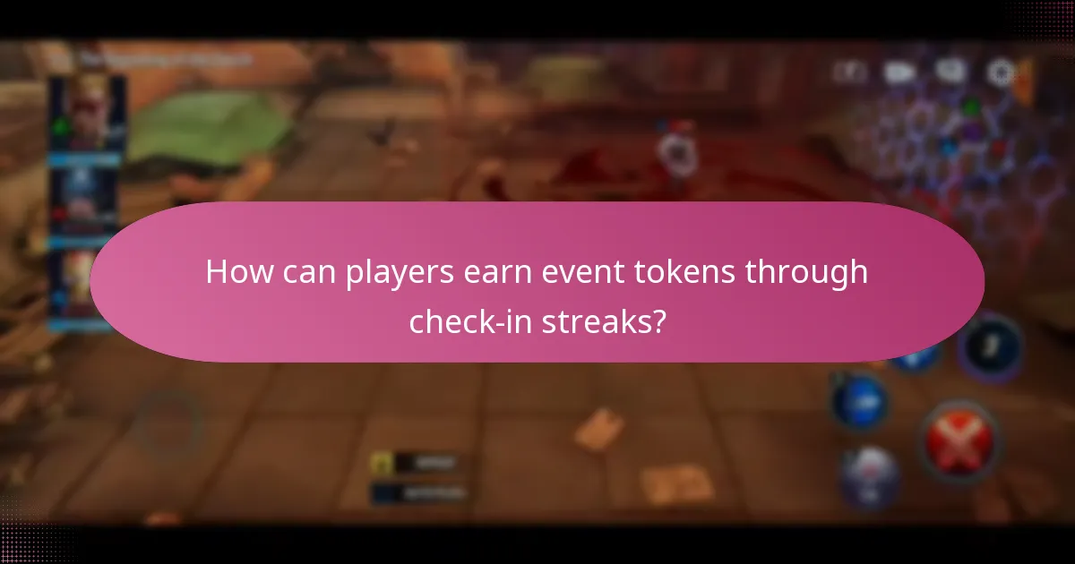 How can players earn event tokens through check-in streaks?