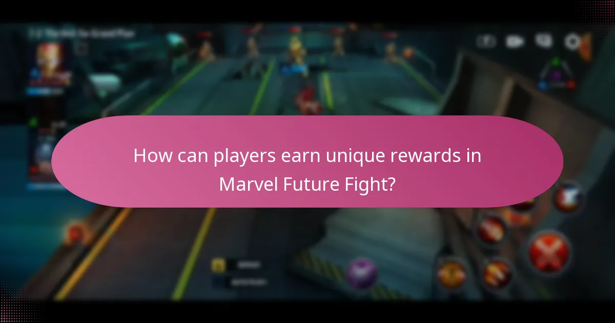 How can players earn unique rewards in Marvel Future Fight?