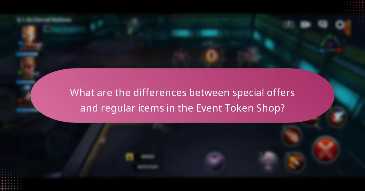 What are the differences between special offers and regular items in the Event Token Shop?