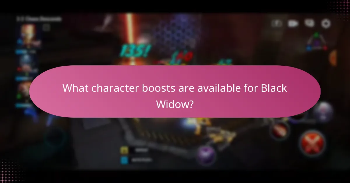 What character boosts are available for Black Widow?