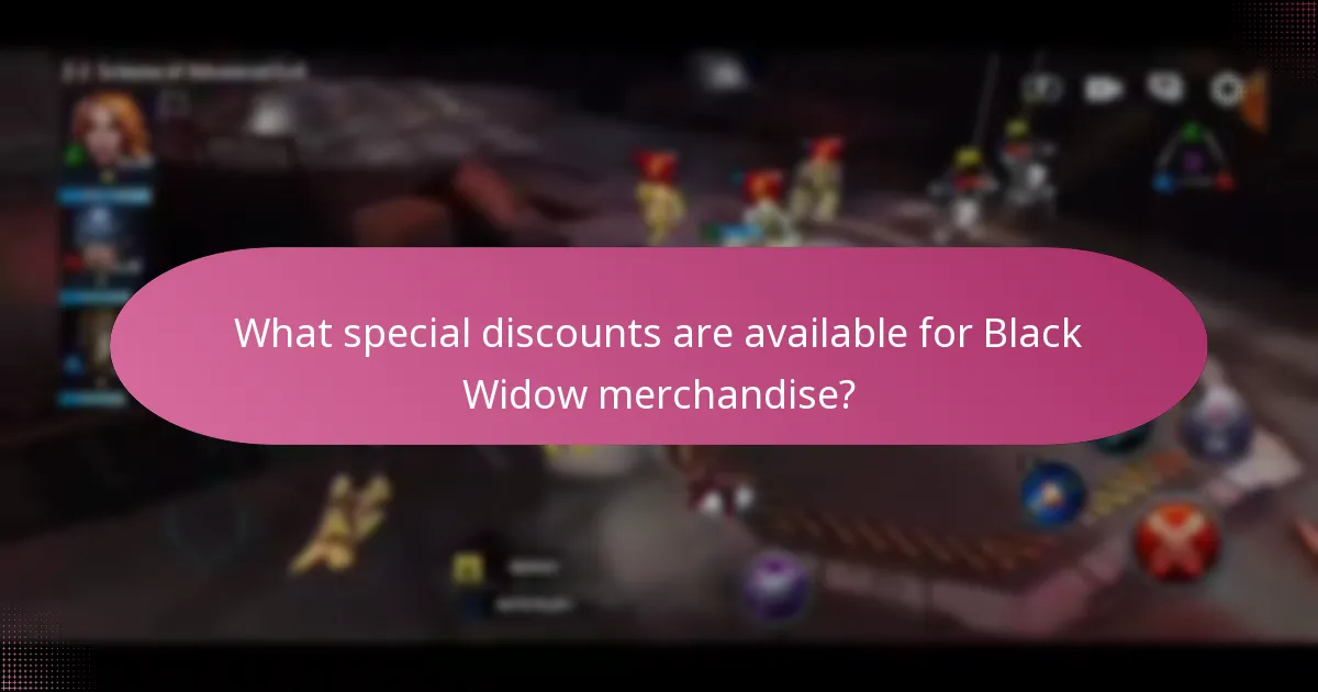What special discounts are available for Black Widow merchandise?