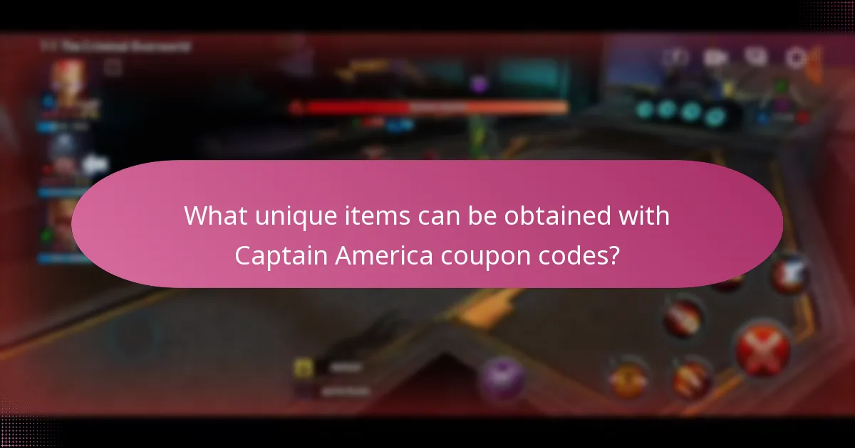 What unique items can be obtained with Captain America coupon codes?