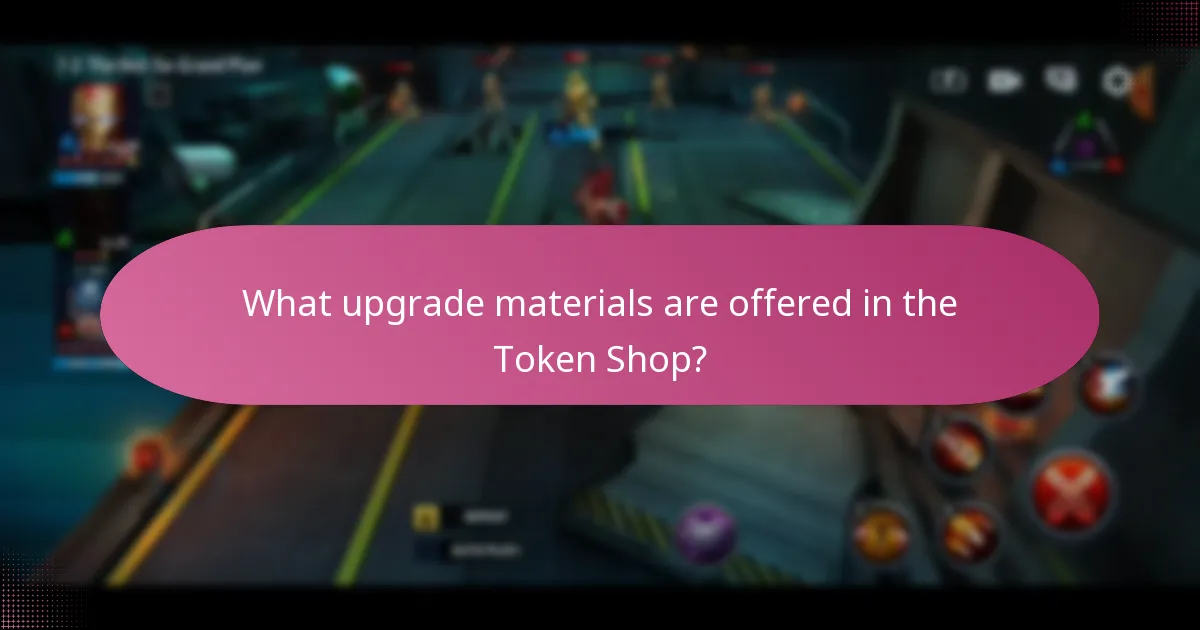 What upgrade materials are offered in the Token Shop?