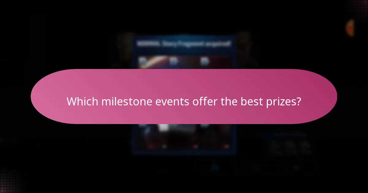Which milestone events offer the best prizes?